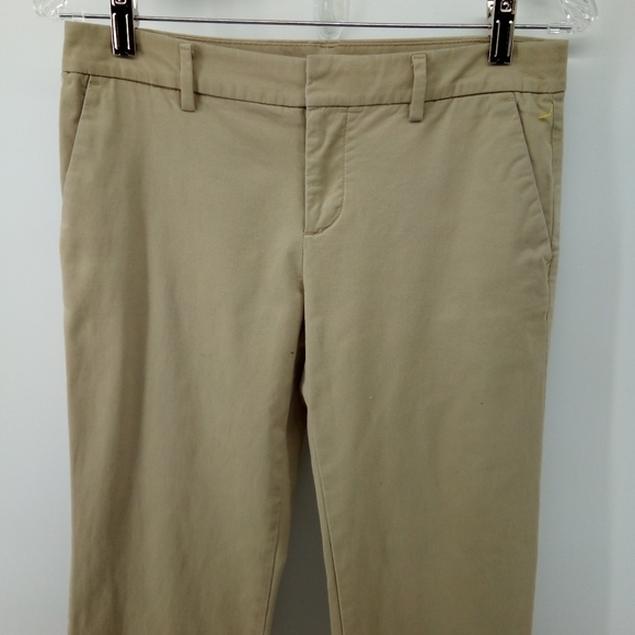 GAP Khakis Perfect Khaki Cotton Blend in Baked Sand 0P Petite Trousers Pants - Picture 11 of 11
